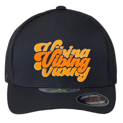 Vibing Orange Vibes Only Color Graphic Flexfit Unipanel Trucker Cap