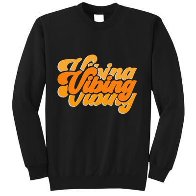 Vibing Orange Vibes Only Color Graphic Sweatshirt