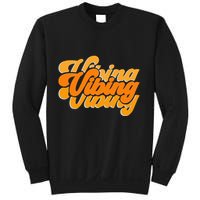 Vibing Orange Vibes Only Color Graphic Sweatshirt