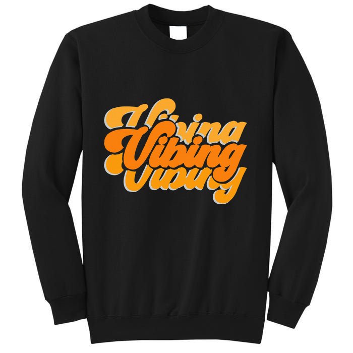 Vibing Orange Vibes Only Color Graphic Sweatshirt