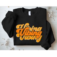 Vibing Orange Vibes Only Color Graphic Sweatshirt