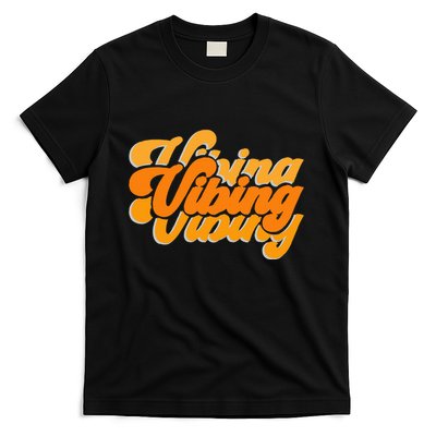 Vibing Orange Vibes Only Color Graphic T-Shirt