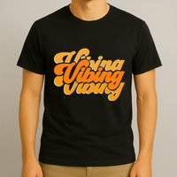 Vibing Orange Vibes Only Color Graphic T-Shirt