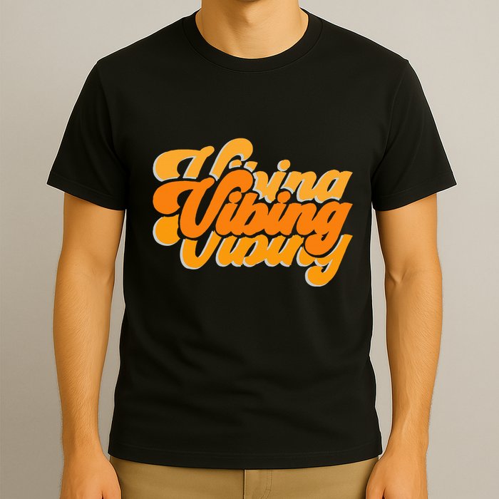 Vibing Orange Vibes Only Color Graphic T-Shirt