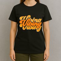 Vibing Orange Vibes Only Color Graphic T-Shirt