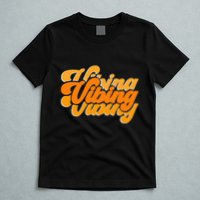 Vibing Orange Vibes Only Color Graphic T-Shirt