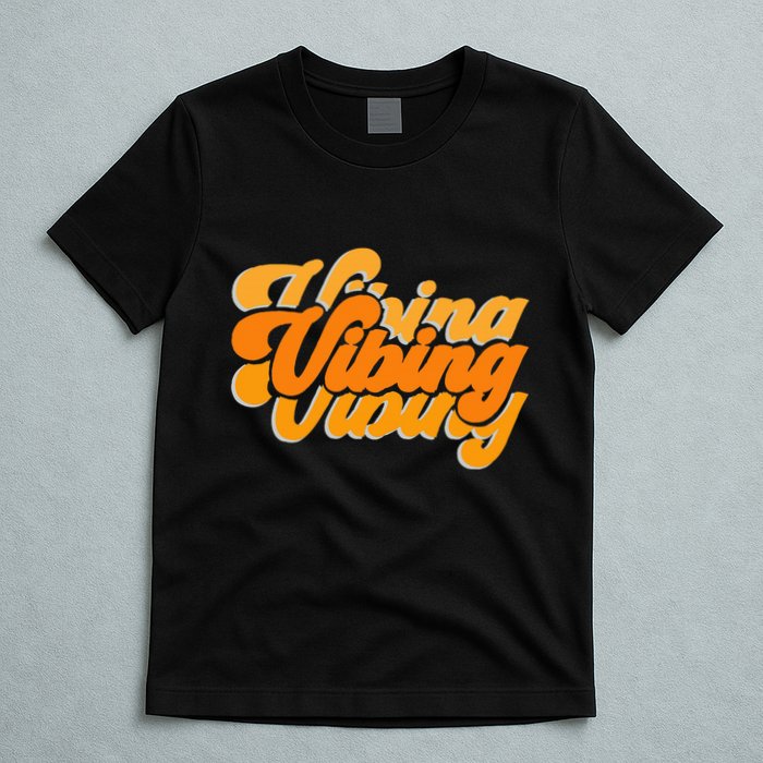 Vibing Orange Vibes Only Color Graphic T-Shirt