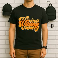 Vibing Orange Vibes Only Color Graphic T-Shirt