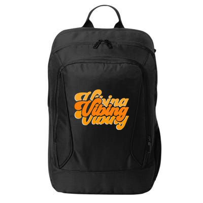 Vibing Orange Vibes Only Color Graphic City Backpack