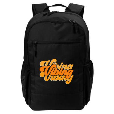 Vibing Orange Vibes Only Color Graphic Backpack