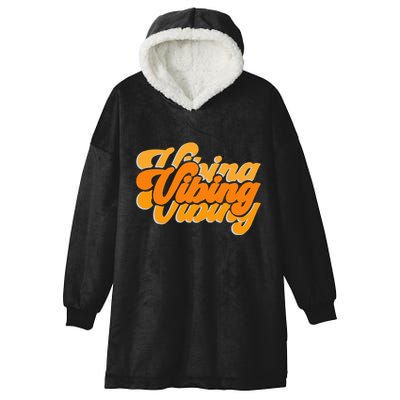 Vibing Orange Vibes Only Color Graphic Hooded Wearable Blanket