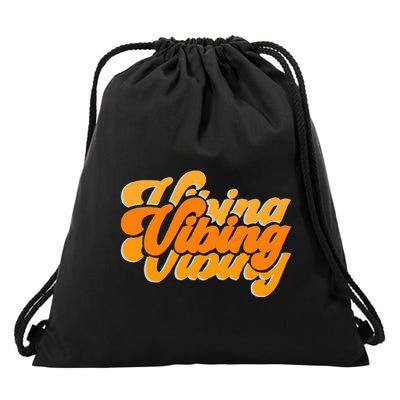 Vibing Orange Vibes Only Color Graphic Drawstring Bag