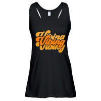 Vibing Orange Vibes Only Color Graphic Ladies Essential Flowy Tank