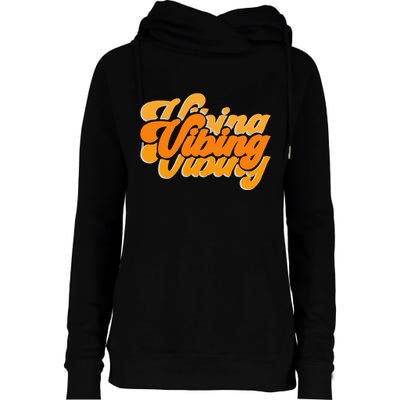 Vibing Orange Vibes Only Color Graphic Womens Funnel Neck Pullover Hood
