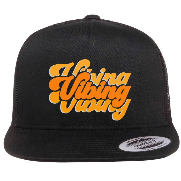 Vibing Orange Vibes Only Color Graphic Flatbill Hat