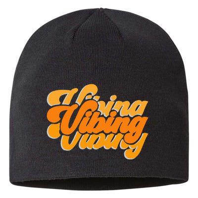 Vibing Orange Vibes Only Color Graphic Sustainable Beanie