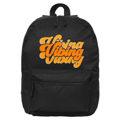 Vibing Orange Vibes Only Color Graphic 16 in Basic Backpack