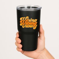 Vibing Orange Vibes Only Color Graphic Tumbler