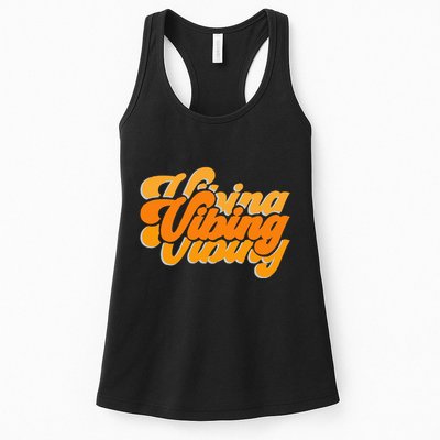 Vibing Orange Vibes Only Color Graphic Womens Tank Top