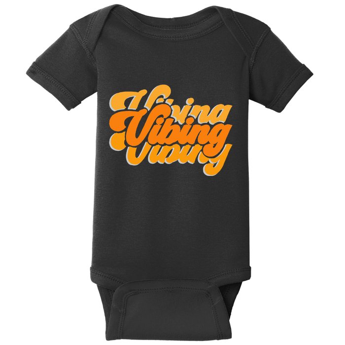 Vibing Orange Vibes Only Color Graphic Baby Bodysuit