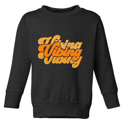 Vibing Orange Vibes Only Color Graphic Toddler Sweatshirt