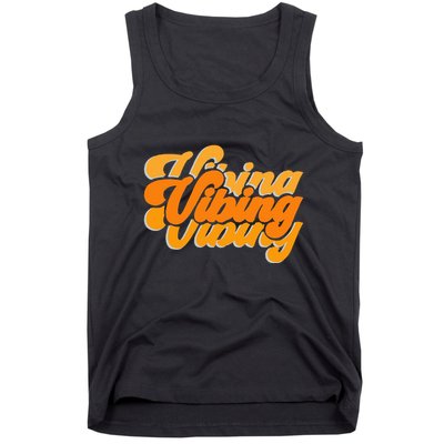 Vibing Orange Vibes Only Color Graphic Tank Top