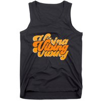 Vibing Orange Vibes Only Color Graphic Tank Top