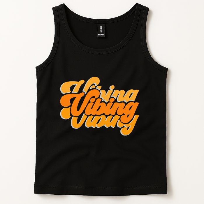 Vibing Orange Vibes Only Color Graphic Tank Top