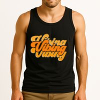 Vibing Orange Vibes Only Color Graphic Tank Top