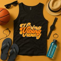 Vibing Orange Vibes Only Color Graphic Tank Top