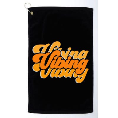 Vibing Orange Vibes Only Color Graphic Golf Towel