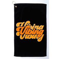 Vibing Orange Vibes Only Color Graphic Golf Towel