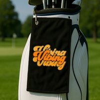Vibing Orange Vibes Only Color Graphic Golf Towel