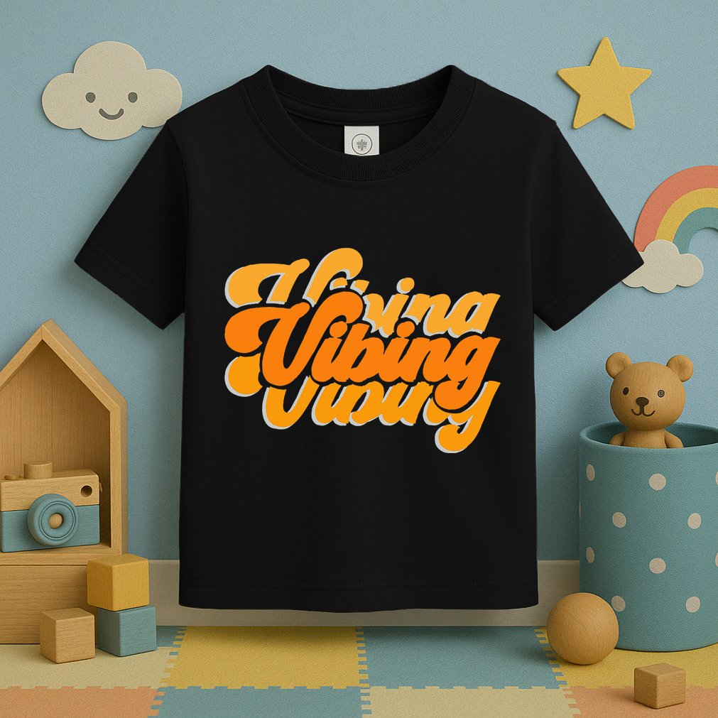 Vibing Orange Vibes Only Color Graphic Toddler T-Shirt