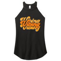 Vibing Orange Vibes Only Color Graphic Women's Perfect Tri Rocker Tank