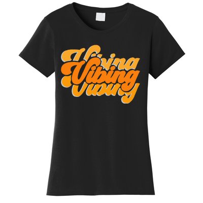 Vibing Orange Vibes Only Color Graphic Women's T-Shirt