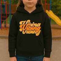 Vibing Orange Vibes Only Color Graphic Kids Hoodie