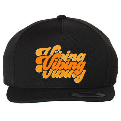 Vibing Orange Vibes Only Color Graphic Wool Snapback Cap