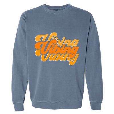 Vibing Orange Vibes Only Color Graphic Garment-Dyed Sweatshirt