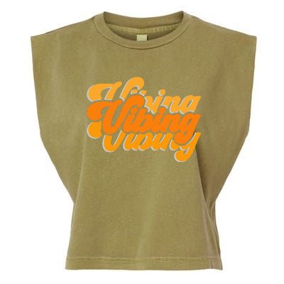 Vibing Orange Vibes Only Color Graphic Garment-Dyed Women's Muscle Tee