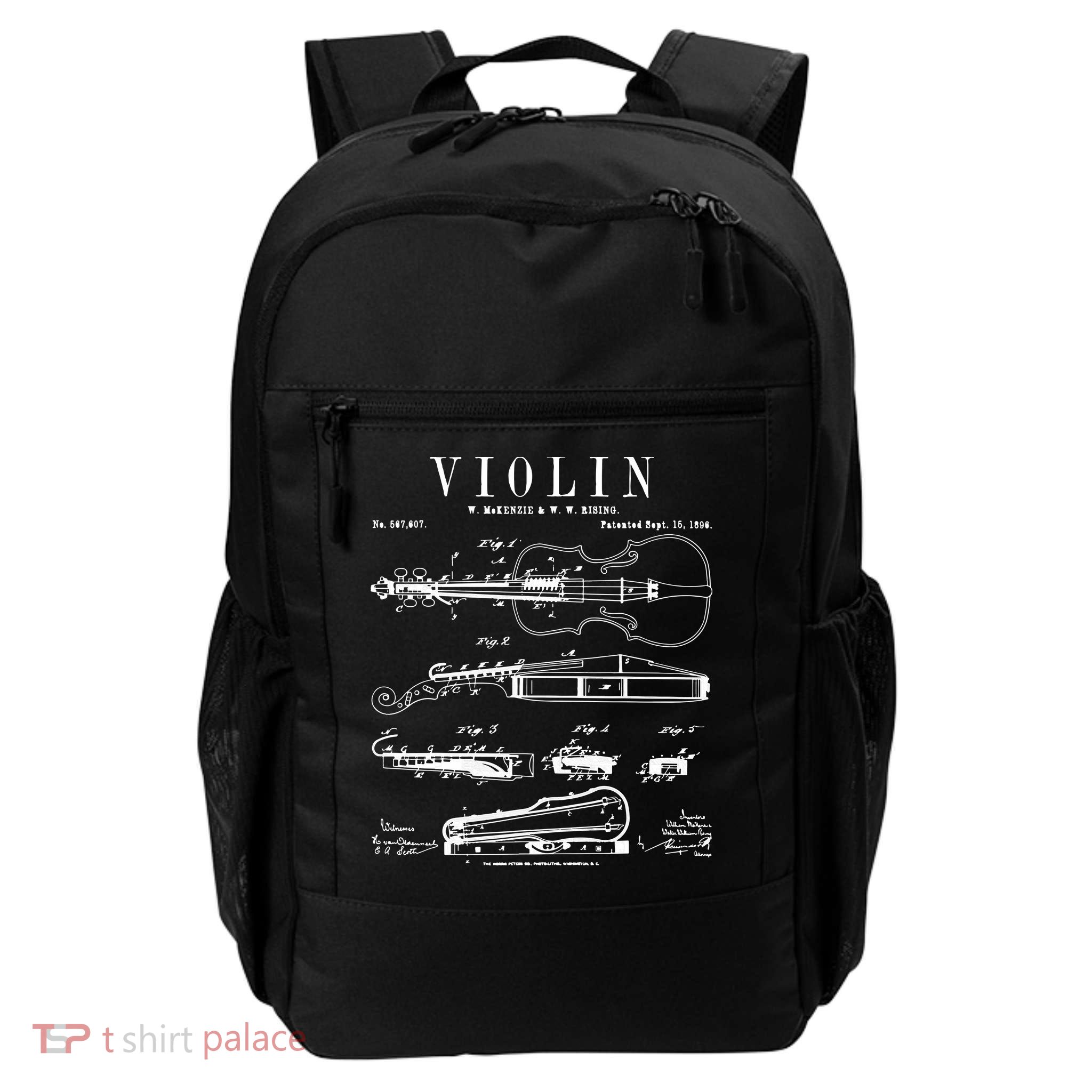 Violin Old Vintage Patent Drawing Print Backpack