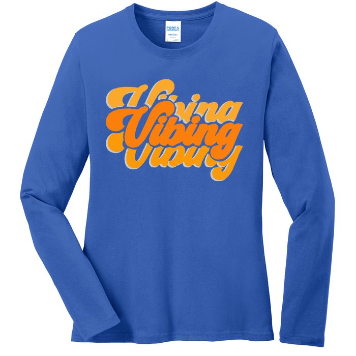 Vibing Orange Vibes Only Color Ladies Long Sleeve Shirt