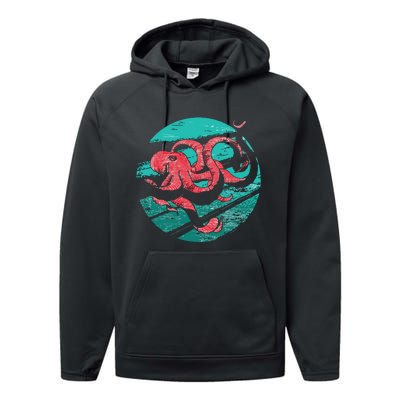 Vintage Octopus Performance Fleece Hoodie