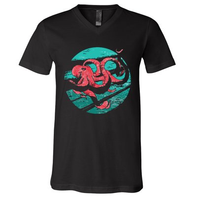 Vintage Octopus V-Neck T-Shirt