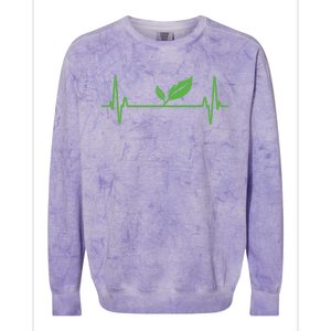 Vegan Or Vegetarian Plant Heartbeat Vegetable Powered Veggie Great Gift Colorblast Crewneck Sweatshirt