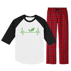 Vegan Or Vegetarian Plant Heartbeat Vegetable Powered Veggie Great Gift Raglan Sleeve Pajama Set