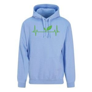 Vegan Or Vegetarian Plant Heartbeat Vegetable Powered Veggie Great Gift Unisex Surf Hoodie