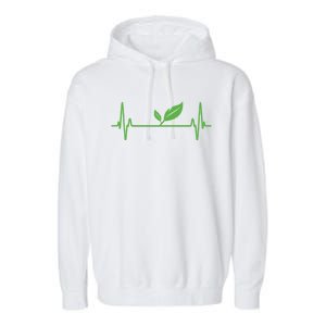 Vegan Or Vegetarian Plant Heartbeat Vegetable Powered Veggie Great Gift Garment-Dyed Fleece Hoodie