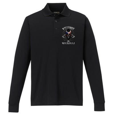 Victory Or Valhalla Performance Long Sleeve Polo