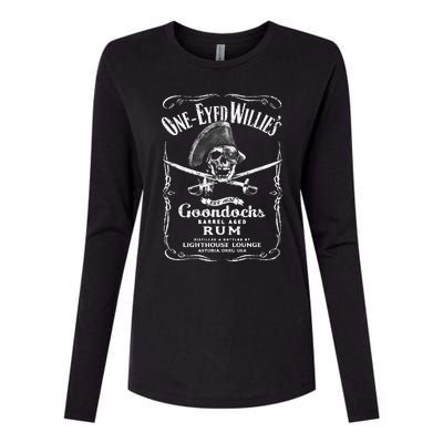 Vintage Oneeyed WillyS Pirate Rum Womens Cotton Relaxed Long Sleeve T-Shirt